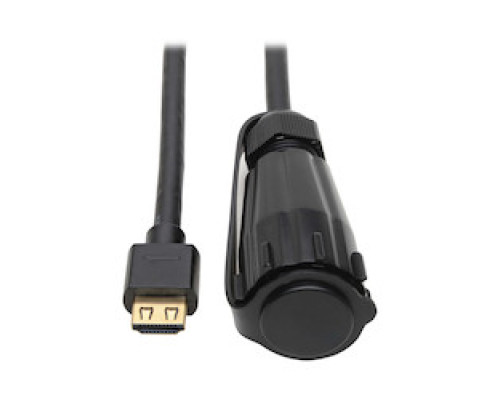 TRIPP LITE P569-012-IND         High-Speed HDMI Cable, Hooded Connector - Industrial, IP68-Rated, 4K, Ethernet, M/M, Black, 12 ft. 3.7 m