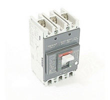 ABB  A1A040TW   3 pole, 40 amps rated at 240V AC and 250V DC, fixed trip point molded case circuit breaker, with a thermal magnetic trip device and 10kA at 240V AC and 5kA at 250V DC interrupt current rating