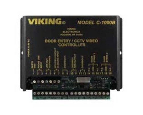 VIKING ELECTRONICS  C-1000B                 Door Entry and Camera Control for 1 or 2 Doorboxes, Provides C.O. Sharing and two Relay Closures