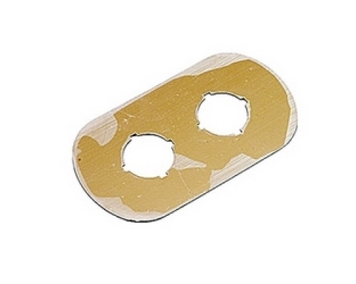 ABB  1SFA611930R1002   2 seat silver-gray aluminum on plastic legend plate with 22mm mounting size