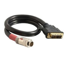 C2G  42414  CG42414                 Digital Passive Flying Lead, DVID Single Link Male to RapidRun 19-Pin DIN Male, 30 Volt, 100 Ohm, 24 AWG Tinned Copper, 3’ Length, Black