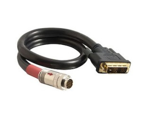 C2G  42414  CG42414                 Digital Passive Flying Lead, DVID Single Link Male to RapidRun 19-Pin DIN Male, 30 Volt, 100 Ohm, 24 AWG Tinned Copper, 3’ Length, Black