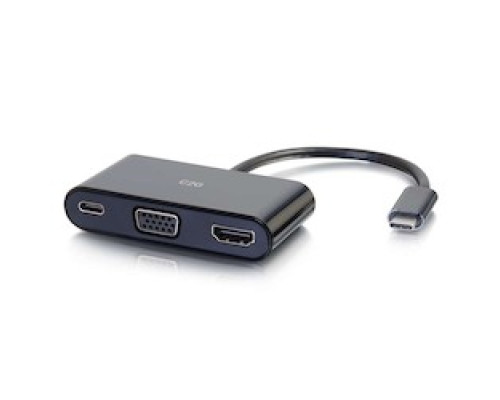 C2G  CG26884  26884                 USB C to HDMI VGA Adapter with Power Black