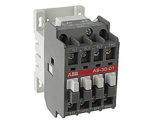 ABB  A9-30-01-81   Non Rev Contactor, 21A, 3 Pole, NO 1 NC Aux Cont, 24 V AC Coil