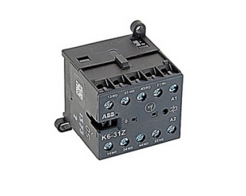 ABB  K6-31Z-80   4 pole, 3 NO and 1 NC, K6 miniature control relay with screw terminals and 220/240V AC/DC control voltage