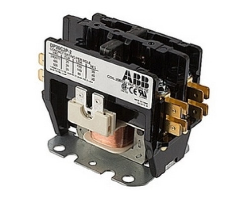 ABB  DP20C2P-2   20 amp, 2 pole, non-reversing definite purpose contactor with 208/240V AC coil