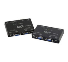 C2G  CG29221  CG29221                 VGA to Stereo Audio Over Cat 5 Extender Kit, Short Range, VGA Female to RJ45 Female, 100 to 240 Volt AC Input, 12 Volt/15 Ampere Output, Black