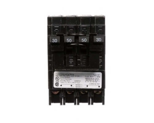 SIEMENS  US2:Q23050CT2   Molded Case Circuit Breaker, Quadplex, Common Trip, Plug-In, 4 Pole, 120/240 Volt AC, 30 to 50A, 10 kA Interrupting Rating