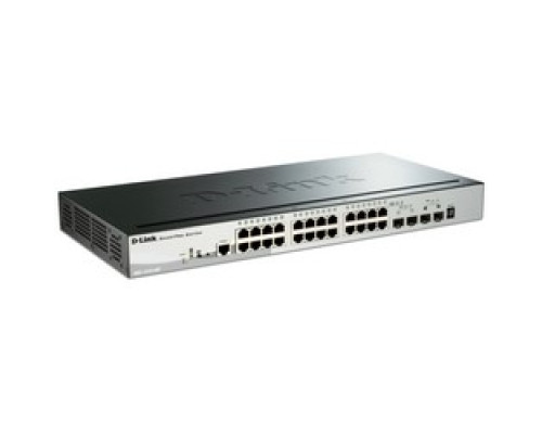 D-LINK SYSTEMS INC  DGS-1510-28P   Ethernet Switch, SmartPro, 28-Port Gigabit, Stackable, 92 Gbps Switching Capacity, 100 to 240 Volt AC, 238.7 Watt, 50/60 Hertz, 17.36