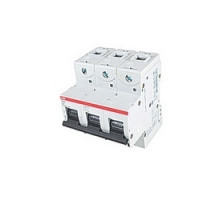 ABB  S803S-C20   3 pole, 20 amps rated at 690 V AC, IEC series high performance circuit breaker with thermal-magnetic trip device, C trip curve, and 50kA interrupt current rating