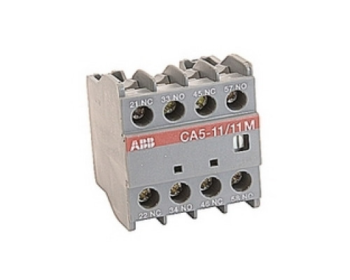 ABB  CA5-11/11M   4 pole front mounted instantaneous auxiliary contact block with 1 NO and 1 NC contact
