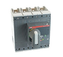 ABB  T5HQ400BW   3 pole, 400 amps rated at 600V AC, Tmax molded case circuit breaker, 100% rated with an electronic trip device and 65kA at 480V AC interrupt current rating