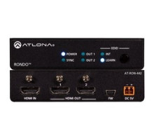 ATLONA TECHNOLOGIES  AT-RON-442   HDMI Distribution Amplifier, 4K HDR, 2-Output, 18 Gbps, 100 to 240 Volt AC/5 Volt DC, 50/60 Hertz, 6 Watt, With EDID Management, 0.4 Lb. Item Weight