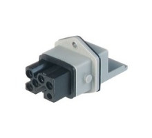 HIRSCHMANN  931694106   STAKEI 5 grey; Panel-mounted connector, not assembled with added contacts and added gasket, 5 contacts + PE, female, DIN 43651, 6A 400V AC / 10A 250V DC, black housing