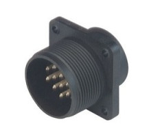 HIRSCHMANN  933062100   CM 02 E 20-27 P; Surface mounted connector, with flange, with solder bucket, 14 contacts + PE, MIL-C 5015 bzw. VG 95 342, black housing, 10A 50V AC/DC