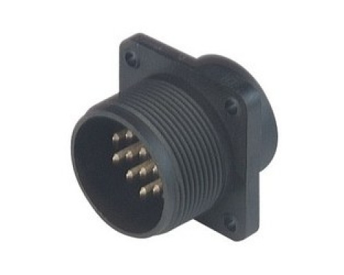 HIRSCHMANN  933062100   CM 02 E 20-27 P; Surface mounted connector, with flange, with solder bucket, 14 contacts + PE, MIL-C 5015 bzw. VG 95 342, black housing, 10A 50V AC/DC
