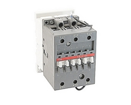 ABB  AE75-30-00-81   3 pole, 125 amp, non-reversing across the line contactor with 24V DC coil and no auxiliary contacts