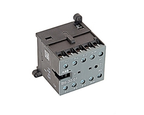 ABB  B6-30-01-01   Mini Contactor, Non Rev, 3Pole, 12A, 1NC Aux Cont 24 V AC Coil