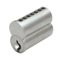 GENERAL LOCK  IC7B G 26D                 Cylinder Lock Interchangeable Core, Small Format, 7-Pin, G Keyway, Uncombinated, Barrel Cap, Solid Brass, Satin Chrome