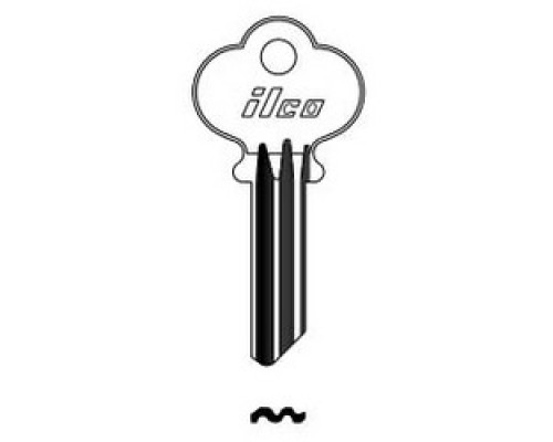 KABA ILCO CORP  1021B NP A13  AA44099002                 Cylinder Lock Key Blank, Brass, Nickel Plated, 13 Price Group, For Barrows