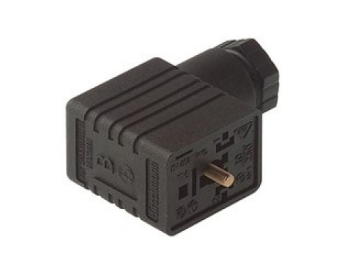 HIRSCHMANN  932987100   GMN 209 NJ black; Cable Socket with central screw M 3 x 35, 2 contacts + PE, PG9, Type B, DIN EN 175 301-803-B
