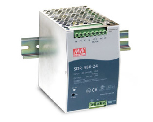 ALLIED ELECTRONICS CORP  SDR-480-48   480 Watt Series / 48 VDC / 10.0 Amps Industrial Slim High-Efficiency Single Output DIN Rail Power Supply