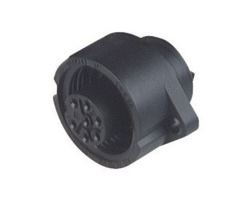 HIRSCHMANN  932325100   CA 6 GD; Panel-mounted Socket with flange, 6 contacts + PE, black housing, 10A, 250V AC/DC