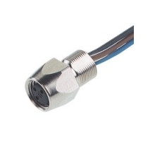 HIRSCHMANN  933383100   ELKE 3308 V FM 8 05; Front-mounting Appliance Socket with stranded wire, screw locking, M8 x 0.5 mounting thread, metal casing, O-ring included, 3 contacts, female, cable length: 0.5m, cable material: PVC