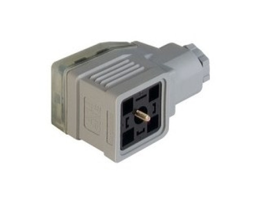 HIRSCHMANN  933022106   GDME 3011 grey; Cable Socket with central screw M 3 x 40, strain relief and transparent cover, possibility to fit electronic inserts, 3 contacts + PE, PG11, Type A, DIN EN 175 301-803-A