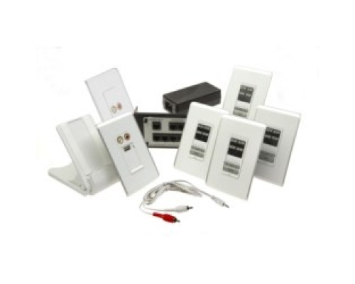 ON-Q/LEGRAND  AU5714WH                 Zone Kit, Studio, 4-Zone, Charge and Play, White, For Audio System