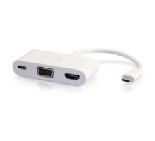 C2G  CG26885  26885                 USB C To HDMI VGA Adapter With Power White