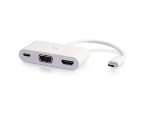 C2G  CG26885  26885                 USB C To HDMI VGA Adapter With Power White