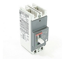 ABB  A1A015TW-2   2 pole, 15 amps rated at 240V AC and 250V DC, fixed trip point molded case circuit breaker, with a thermal magnetic trip device and 10kA at 240V AC and 5kA at 250V DC interrupt current rating