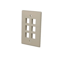 VANCO  823956                 Multi-Media Keystone Wall Plates, 6 Ports & Light Almond