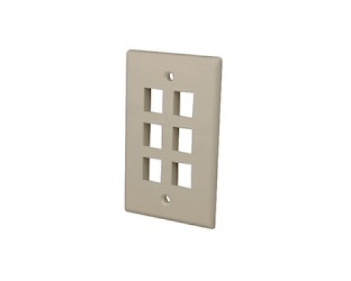 VANCO  823956                 Multi-Media Keystone Wall Plates, 6 Ports & Light Almond