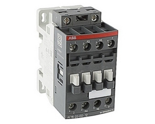 ABB  AF16-22-00-12   4 pole, 30 amp, non-reversing contactor with a 48-130V AC/DC coil and no auxiliary contacts