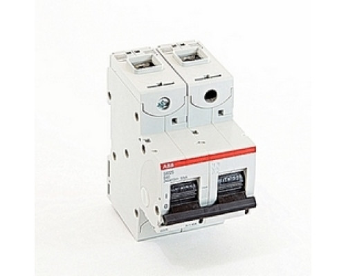 ABB  S802S-B40   2 pole, 40 amps rated at 690 V AC, IEC series high performance circuit breaker with thermal-magnetic trip device, B trip curve, and 50kA interrupt current rating