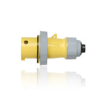 LEVITON  330P4WLEVA                 30 Amp, 125 Volt 3-Phase, 2P, 3W, LEV Series North American-Rated IEC 60309-1 & 60309-2 Pin & Sleeve Plug with Screwless Clamp Assembly, Industrial Grade, IP66/IP67/IP68/IP69K, Watertight - Yellow