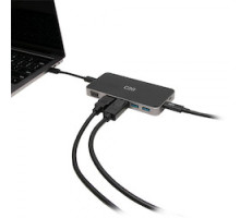 C2G  C2G54477                 The USB-C 7-in-1 Dual Display Dock Kit connects to USB-C or Thunderbolt 3 enabled laptops and includes the cable connectivity solution needed for up to two HDMI displays