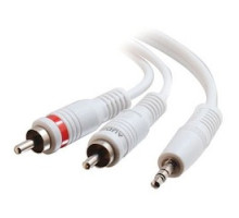 C2G CG40369 CG40369         Y-Cable, 3.5 MM Stereo Male to 2 RCA Stereo Audio Male, 3’ Length, White