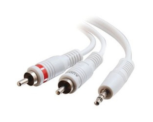 C2G CG40369 CG40369         Y-Cable, 3.5 MM Stereo Male to 2 RCA Stereo Audio Male, 3’ Length, White