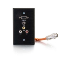 C2G  60031  CG60031                 Multi-Format Wallplate, HD15 VGA Female/3.5 MM Stereo Female/RCA Female to RapidRun 15-Pin DIN Male, 24 AWG Tinned Copper, Black