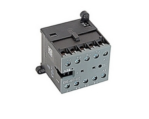 ABB  B6-40-00-84   4 pole, 12 amp, miniature contactor for resistive and slightly inductive loads, 110-127 V AC coil and screw terminals
