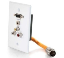 C2G  CG60030  CG60030                 Multi-Format Wallplate, 1-Gang, HD15 Integrated VGA/3.5 MM/Composite Video/Stereo Audio, White