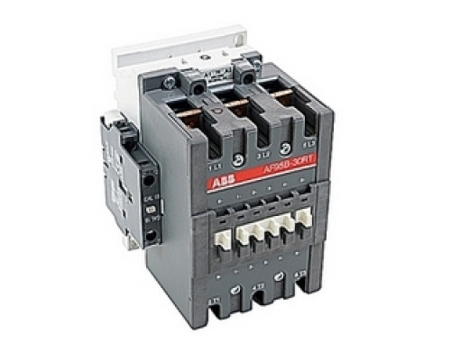 ABB  AF95B3011RT-70   3 pole, 125 amp across the line contactor with a 100-250V AC/DC coil, no auxiliary contacts, and ring tongue termination