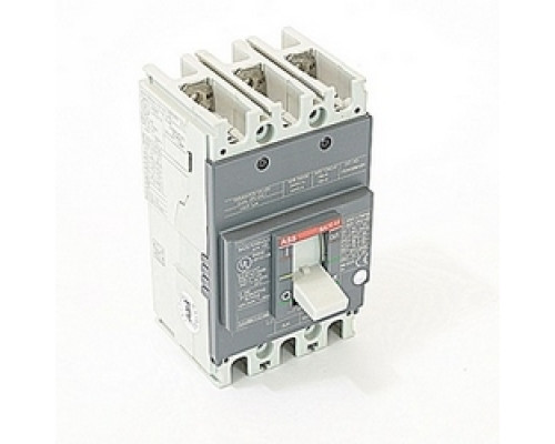 ABB  A1N060TW   3 pole, 60 amps rated at 240V AC and 250V DC, fixed trip point molded case circuit breaker, with a thermal magnetic trip device and 25kA at 240V AC and 10kA at 250V DC interrupt current rating