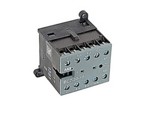 ABB  BC7-30-10-07   3 pole, plus 1 NO auxiliary contact, 16 amp, non-reversing miniature contactor, 12V DC coil and screw terminals