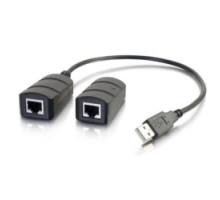 C2G  CG54284  CG54284                 USB 2.0 Over Cat 5/Cat 6 Extender, 1-Port, USB-A Male/RJ45 Female to RJ45 Female/USB-A Female, up to 150’, ABS Plastic, Black