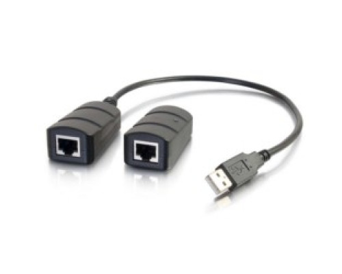 C2G  CG54284  CG54284                 USB 2.0 Over Cat 5/Cat 6 Extender, 1-Port, USB-A Male/RJ45 Female to RJ45 Female/USB-A Female, up to 150’, ABS Plastic, Black
