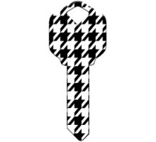 HOWARD KEYS  KW-HK44                 Decorative Key Blank, Kwikset, Houndstooth Design